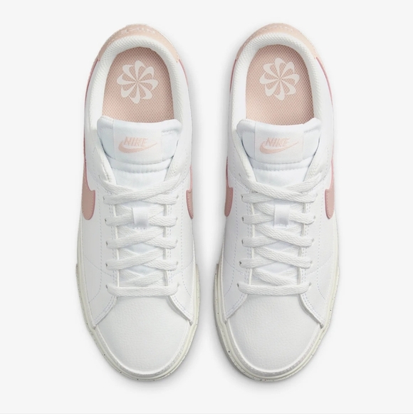 Women's Bling Nike Court Legacy White Pink Sneakers made with Crystals Custom - Picture 4 of 6